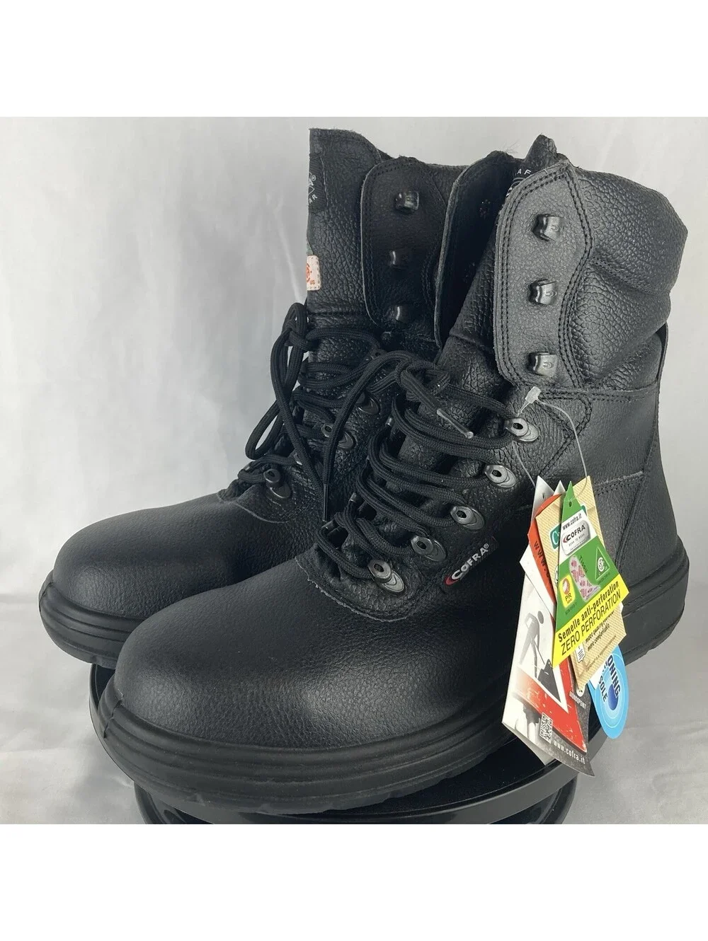 Men’s 11 (Wide) Cofra Road Safety Work Boots Black Leather CSA ASTM Steel Toe